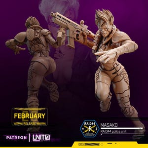 Cyberpunk Female Stylish Solo with Assault Rifle | RPG Model | Masako by Unit9