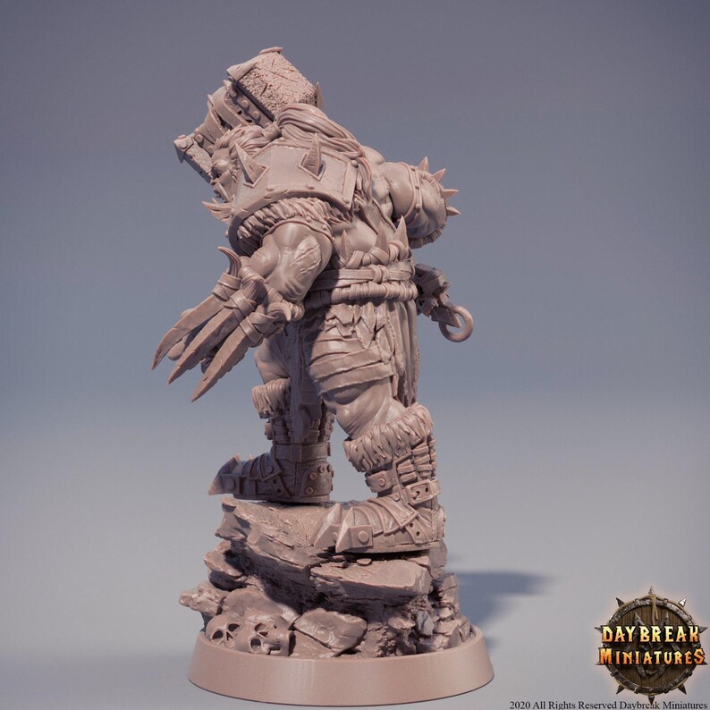 D&D Orc / Pathfinder Miniatyr | RPG-modell | Zweitung Blutnagel från Mercenaries of the Void-kollektionen av Daybreak Miniatures bild 5
