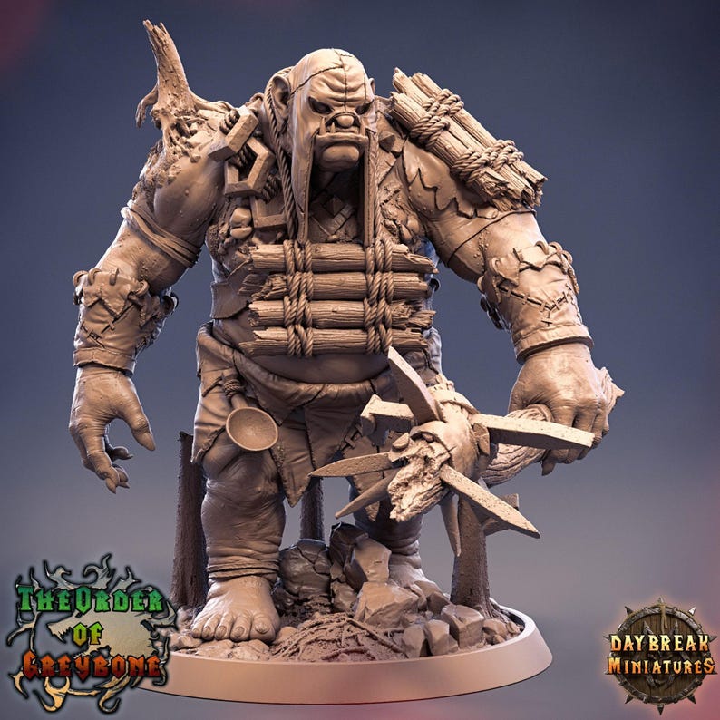 D&D Troll / Goblin Boss Pathfinder Miniature | RPG Model | Seamus Grimmler by Daybreak Miniatures from the Order of Greybone Collection image 1