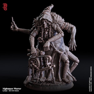 Bruja fabricante de marionetas de madera de D&D / Modelo de rol / Tejedora de pesadillas / por Flesh Of Gods