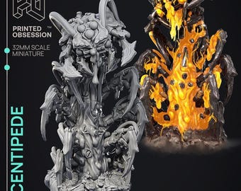 D&D Warforged Centipede | RPG Model | Mechanical Centipede | by Printed Obsession