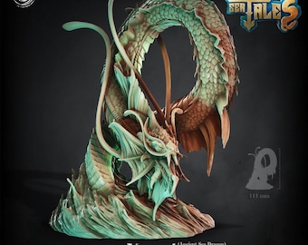 D&D Legendary Sea Serpent | RPG Model | Kepesk - Ancient Sea Dragon | by Cast n Play