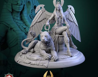 D&D Ägyptische Königin mit Löwen Vertrauter | Rollenspielmodell | Sekhara Die Löwenmutter von White Werewolf Gasthaus