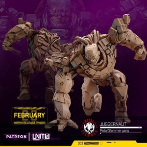 Cyberpunk Solo in Power Armor - Hero Landing Pose | RPG Model | Juggernauts 1-3 by Unit9