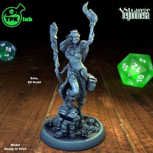 D&D Female Elf Druid \ Pyromancer | RPG Model | Enia Elf Druid By TPK LAB