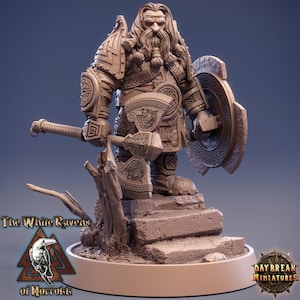 D&D Dwarf Barbarian | Model RPG | Wysoki Thane Ragnar Stoner od Daybreak Miniatures