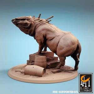 D&D Zombie Pigs | RPG Model | Corrupted Pigs by Rescale Miniatures