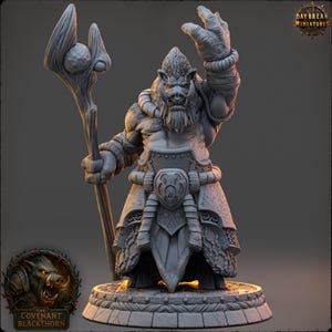 D&D Pigfolk / Boarfolk Druid / Wizard | RPG Model | Mulkrid the Hollow | by Daybreak Miniatures