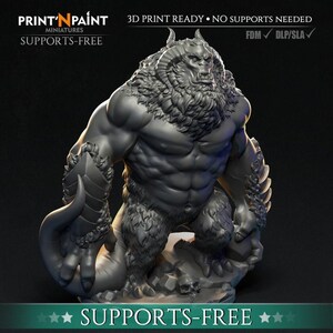 Demonio barbudo del foso de D&D / Modelo de RPG / Gazhan, Señor del Salvajismo / por Print'N Paint