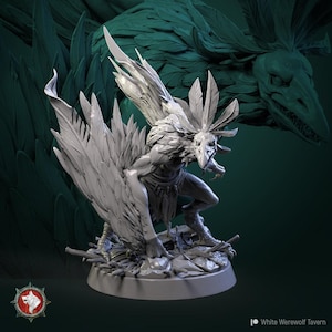 D&D Abyssal Hawk / Demon Prince | RPG Model | Aarakocra Monster | by White Werewolf Tavern