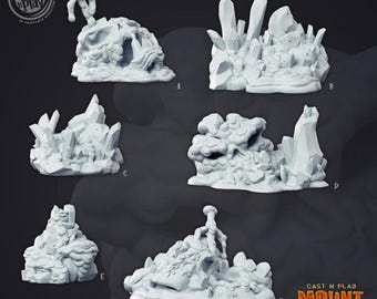 D&D Volcanic Rock Scenery | RPG Model | Volcano Props | by Cast n Play