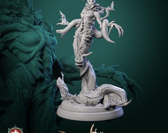 D&D Female Dryad Snake Commander | RPG Model | Driade V6 by White Werewolf Tavern