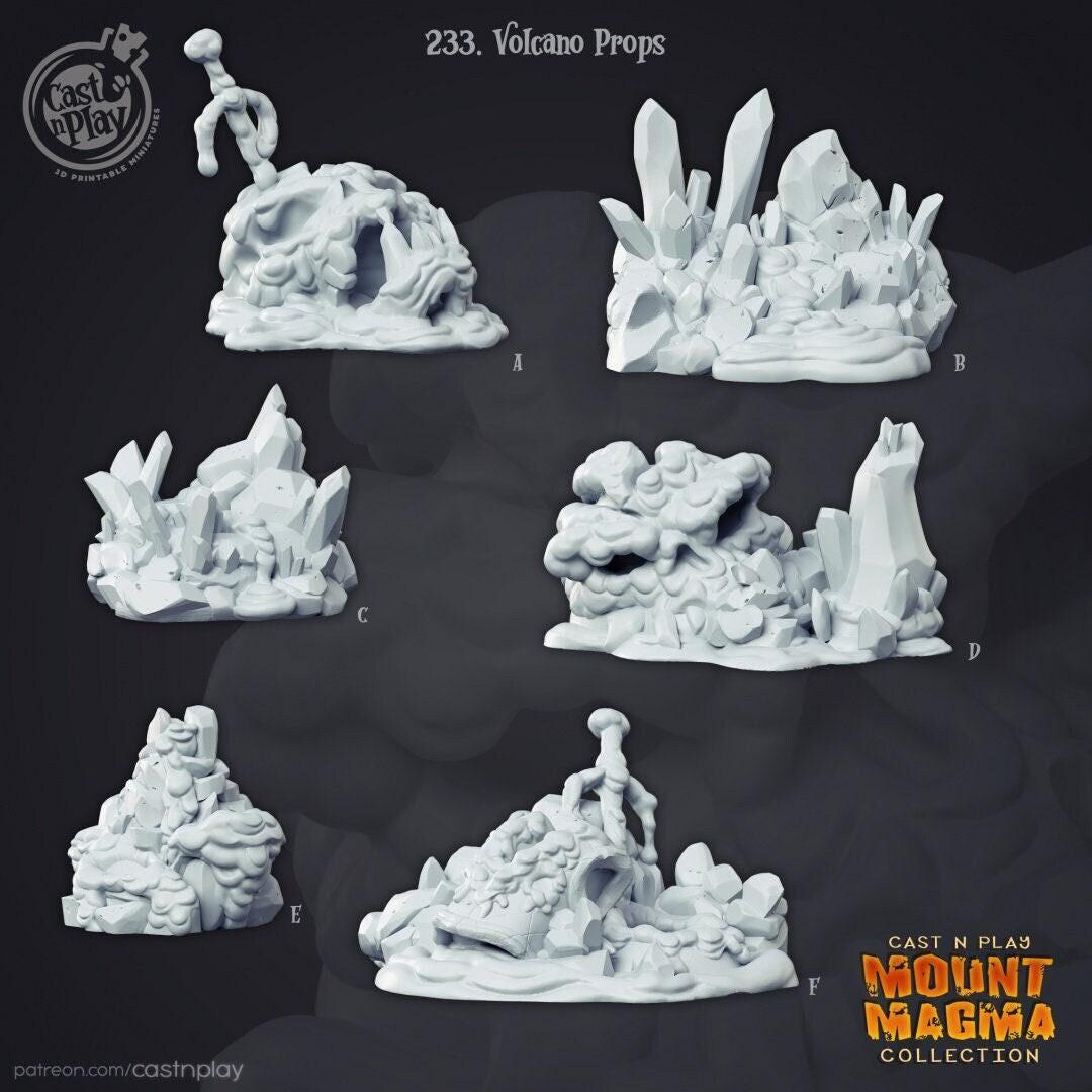 D&D Volcanic Rock Scenery | RPG Model | Volcano Props | by Cast N Play ...