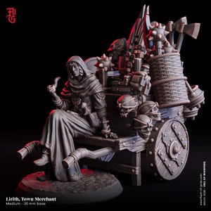 D&D 女性行商人 | RPG モデル | リリス、町の商人 | Flesh Of Gods