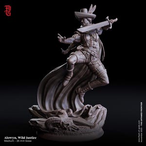 D&D Female Swashbuckler Rogue  | RPG Model | Alowyn, Wild Justice | by Flesh Of Gods