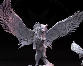 D&D Winged Cat Familiar / Tressym Companion | RPG Model | by Mini Monster Mayhem