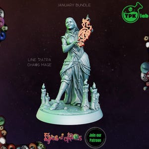 D&D Female Chaos Wizard / Sorcerer | RPG Model | by TPK LAB