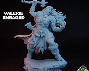 D&D Female Frenzied Death Barbarian | RPG Model | Valerie Enraged By TPK LAB