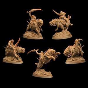 D&D Monkeyfolk Cavalier on Sabertooth | RPG Model | Bobokai Prowlers with Swords | by Dragon Trappers Lodge