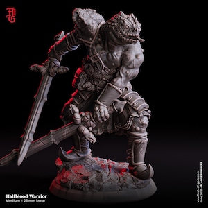 D&D Half-Snake Barbarian | RPG Model | Halfblood Warrior by Flesh Of Gods
