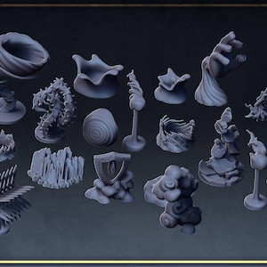 Ficha de efecto de hechizo de mago/hechicero de D&D / Modelo de rol / Escenografía de efectos de hechizo / Juego de rol + Miniaturas