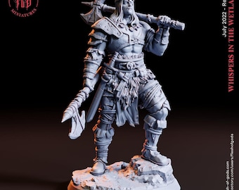 D&D Vikingbarbaar | RPG-model | Human Barbaar van Flesh Of Gods