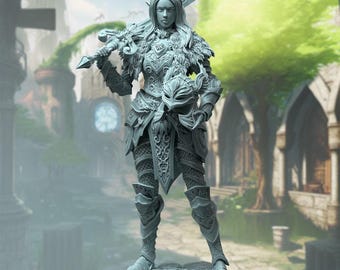 Paladín elfo femenino de D&D / Caballero / Modelo de RPG / Celathyn - Paladín elfo feérico / por DM Stash