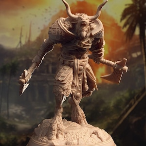 D&D Noble Minotaur Barbarian | RPG Model | Hannes Vyrios - Noble Minotaur Barbarian | by DM Stash