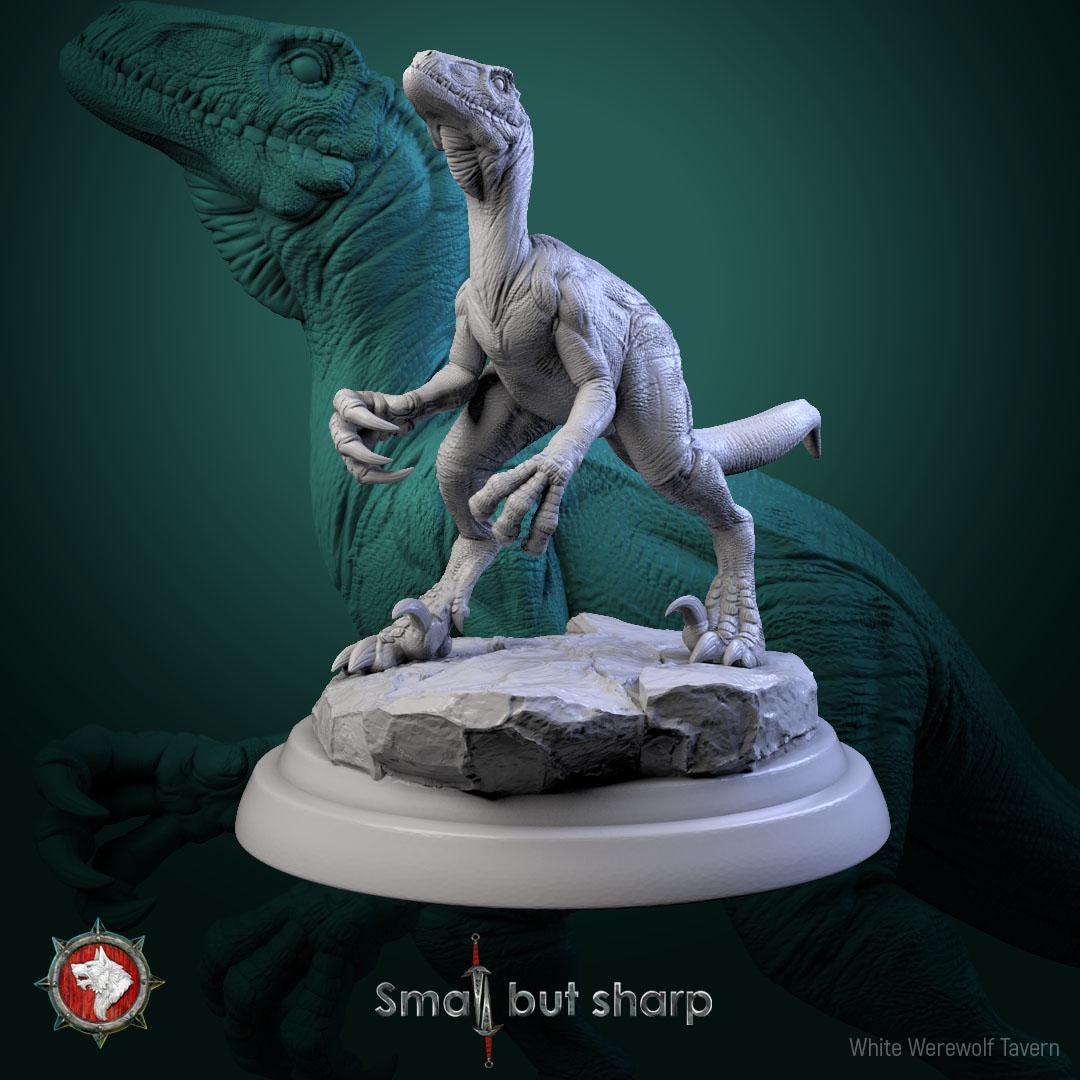 D&D Raptor Looking up | RPG Model | Halfings Dino Mount V4 by White ...