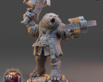 D&D Bearfolk Rogue with Crossbows | RPG Model | Zinter Doubleshot | by Daybreak Miniatures