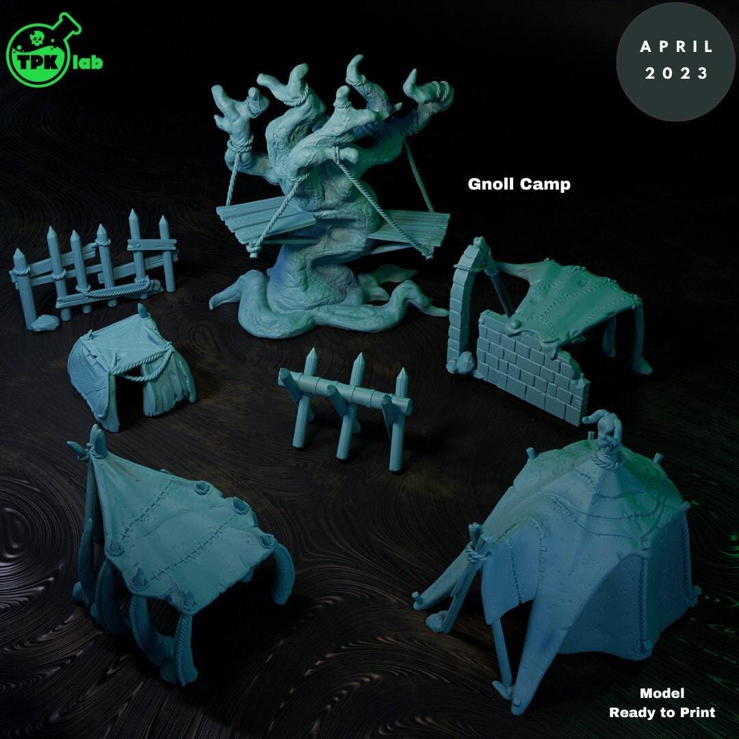 D&D Goblin Camp Terrain | RPG Model | Gnoll Camp Terrain | By TPK LAB