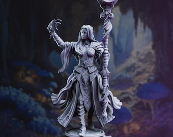 Druida femenina del Círculo de la Luna de D&D / Modelo de rol / Kadna Glydrin - Elegida de Glanbeli / por DM Stash