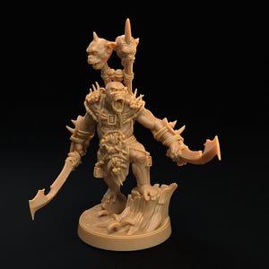 D&D Monkeyfolk Barbarian Warlord | RPG Model | Bobokai Warlord | by Dragon Trappers Lodge