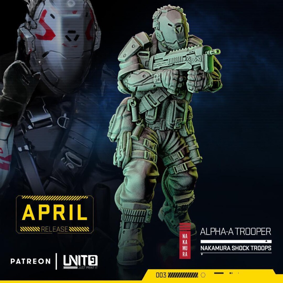 Cyberpunk Shock Trooper With Submachine Gun | RPG Model | ALPHA-A ...