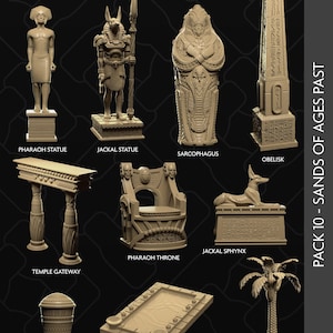 D&D Ancient Egypt Props | RPG Model | Egyptian Props Scenery | by Collective Studio
