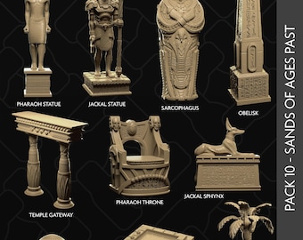 D&D Ancient Egypt Props | RPG Model | Egyptian Props Scenery | by Collective Studio