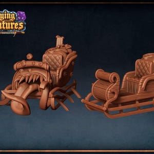 D&D Santa's Mimic Sleigh | RPG Model | Santa's Mimic Sleigh | by Roleplaying + Miniatures