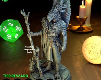 Druida/Feiticeiro Dragonborn de D&D | Modelo de RPG | Nunatak, Druida Dragonborn por TPK LAB