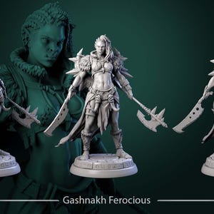 D&D Female Orc Barbarian | RPG Model | Gashnakh Ferocious | by White Werewolf Tavern