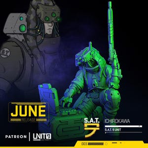 Cyberpunk Netrunner with Rifle | RPG Model | Ichirokawa by Unit9