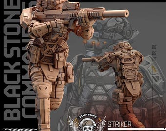 Cyberpunk Corporate Commando with Assault Sniper | RPG Model | Striker by Unit9