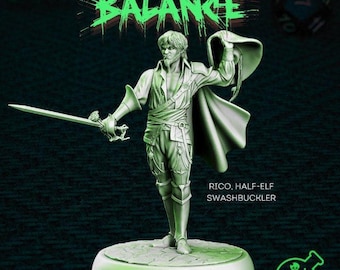Pícaro espadachín medio elfo de D&D / Modelo de RPG / Rico por TPK LAB