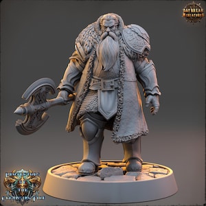D&D Old Viking Barron with Axe | RPG Model | Baron Umber Blazeon | by Daybreak Miniatures