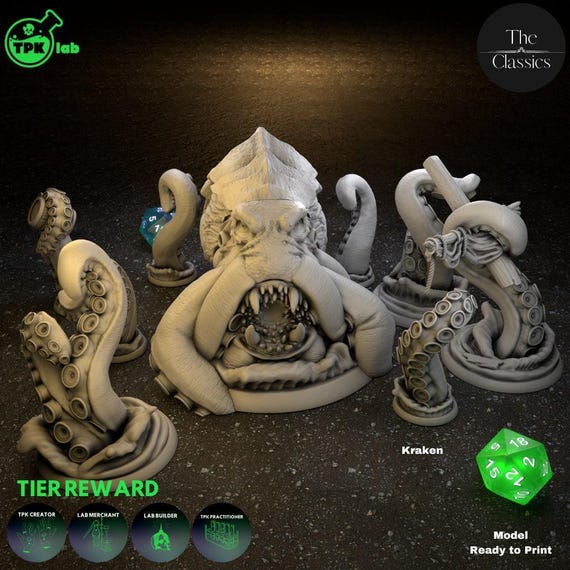 D&D Kraken | RPG Model | Kraken by TPK LAB - Etsy