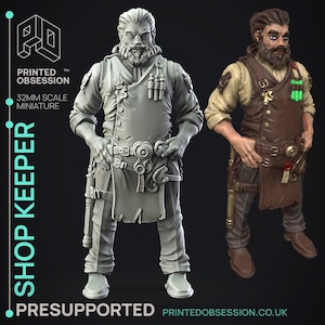 D&D Male Artificer | RPG Model | Shop Keeper | by Printed Obsession