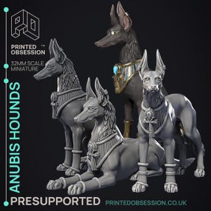 D&D Hounds of Anubis Familiars | RPG Model | Hounds of Anubis | by Printed Obsession