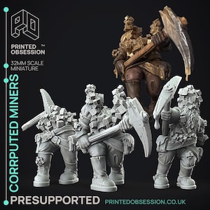 D&D Verderbter Zwerg Bergmann | Rollenspielmodell | Verderbte Bergleute | von Printed Obsession