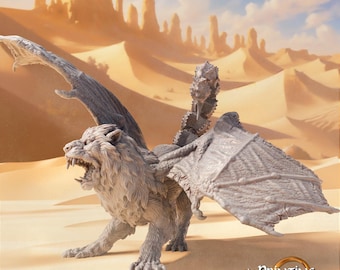D&D Desert Manticore | RPG Model | Manticore | by The Printing Goes Ever On