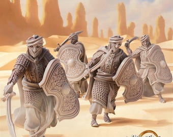 D&D Wüstenkämpfer Soldaten | Rollenspielmodell | Fröhliche Schwertkämpfer | von The Drucken geht Ever On