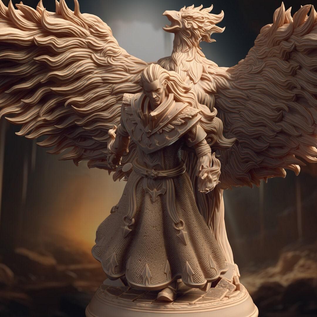 D&D Fire Elemental Pyromancer With Phoenix | RPG Model | Scorcher ...
